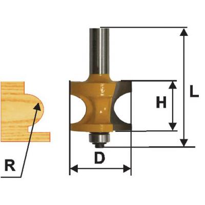 Фреза кромочная полустержневая ф54мм R19мм хв 12мм 10554
 Фреза кромочная полустержневая ф54мм R19мм хв 12мм 10554