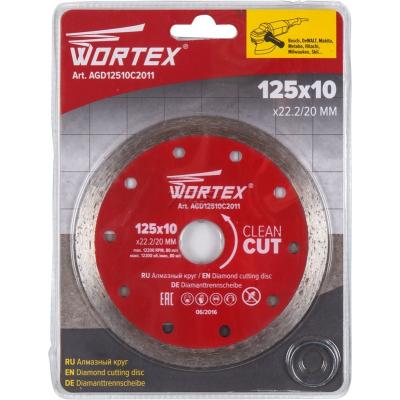 Алмазный круг 125х22 мм по керамике/керамограниту сплошн. WORTEX, AGD12510C2011 Алмазный круг 125х22 мм по керамике/керамограниту сплошн. WORTEX, AGD12510C2011