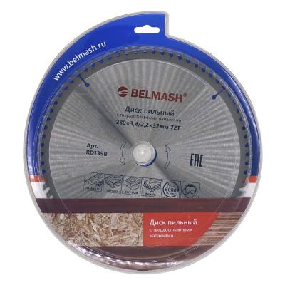 Диск пильный по ламинату BELMASH 280х3,4/2,2х32/30мм; 72Т (RD139B) Диск пильный по ламинату BELMASH 280х3,4/2,2х32/30мм; 72Т (RD139B)