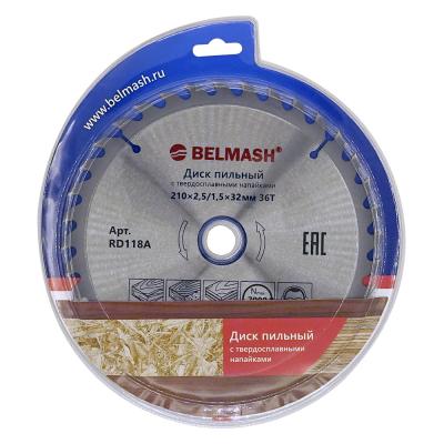 Диск пильный BELMASH 210x2,5/1,5x32/30; 36T (RD118A) Диск пильный BELMASH 210x2,5/1,5x32/30; 36T (RD118A)